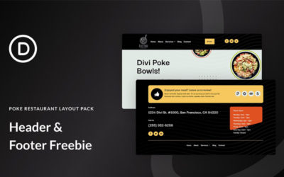 Free Divi Header & Footer Templates for the Poke Restaurant Layout Pack