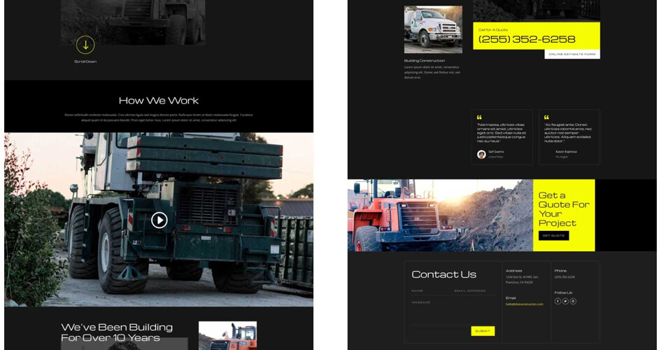 Construction free Divi Layout Pack