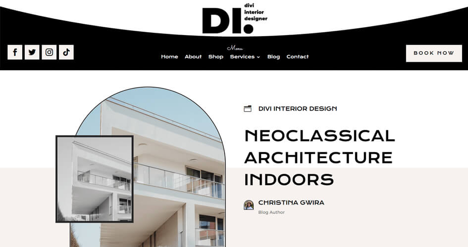Free Divi Blog Post Template for Interior Designer Layout Pack