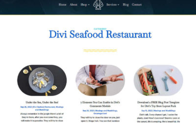Free Divi Category Template for the Seafood Restaurant Layout Pack