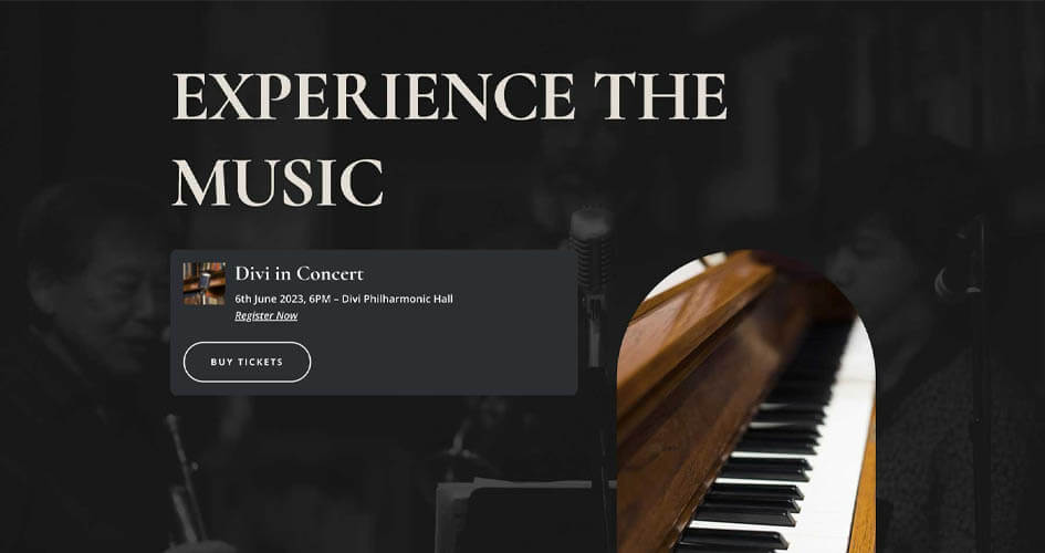 Concert Hall Free Divi Layout Pack
