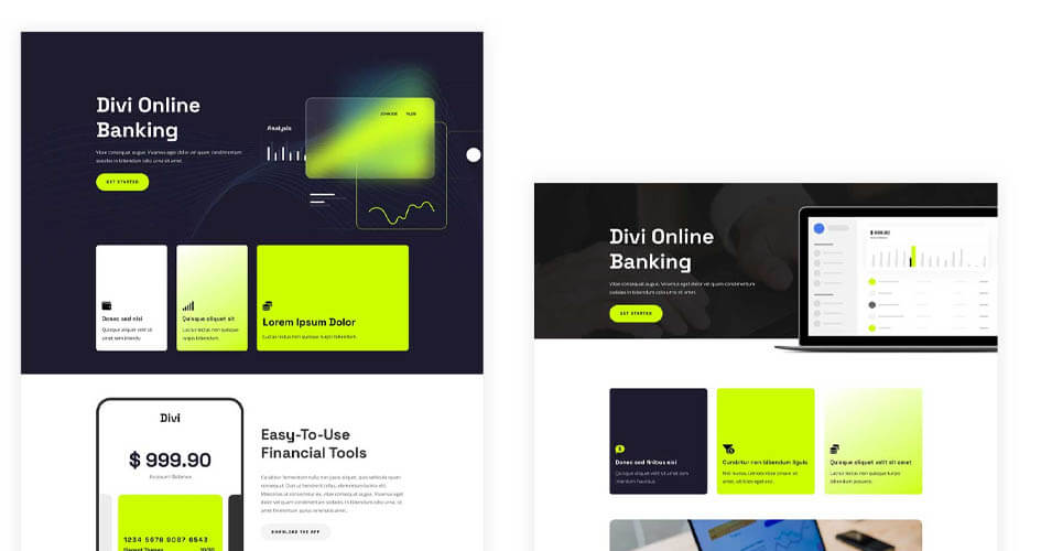 Online banking Free Divi Layout Pack