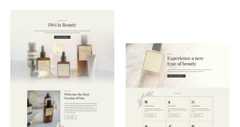 Esthetician Layout Free Divi Layout Pack