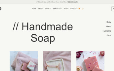 Free Divi Header & Footer Templates for Handmade Soap Layout Pack
