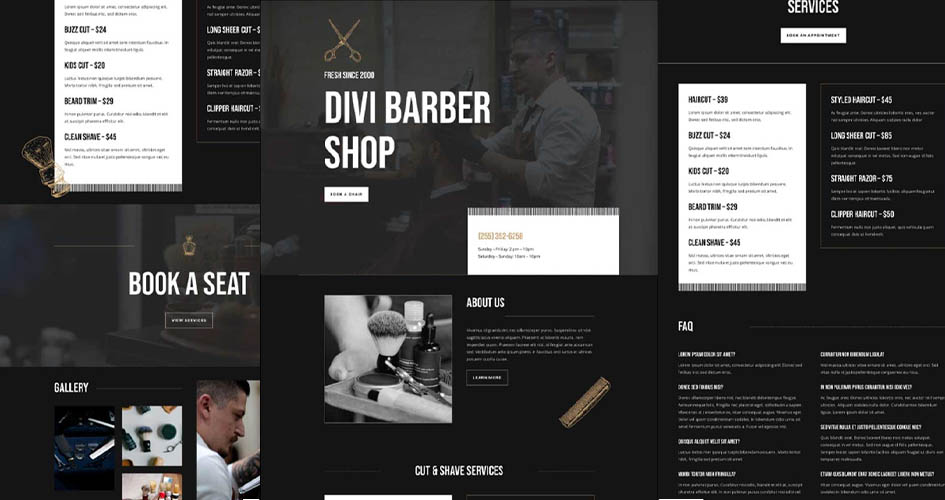 Barber Shop Free Divi Layout Pack