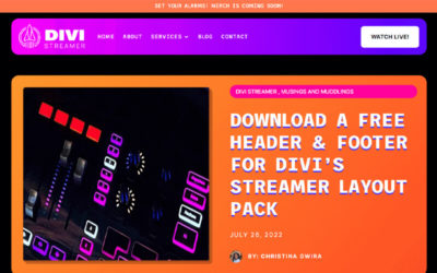 Free Divi Blog Post Template for Streamer Layout Pack