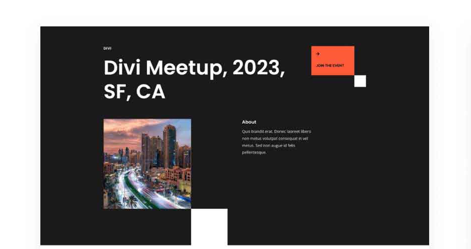 Meetup Event Free Divi Layout Pack