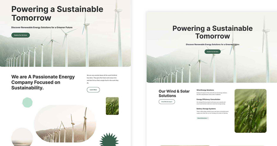 Sustainable Energy Free Divi Layout Pack