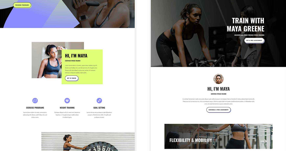 Fitness Trainer Free Divi Layout Pack