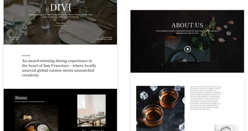Fine Dining Free Divi Layout Pack