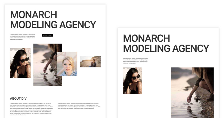 Modeling Agency Free Divi Layout Pack