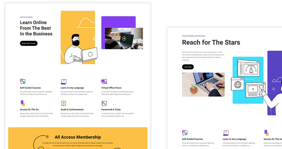 Online Learning Free Divi Layout Pack
